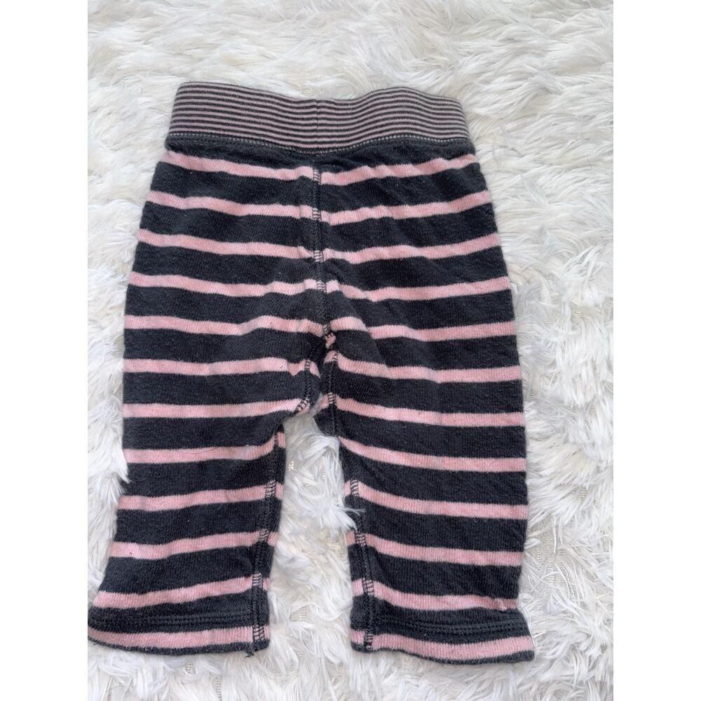 Little 77 Girls 3/6 Mo. Gray/pink Striped Bottoms. Adorable, Soft. Grt. Shape